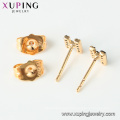 94983 xuping fashion alphabet h earring, fancy blue turquoise 18k gold stud earring for christmas gift